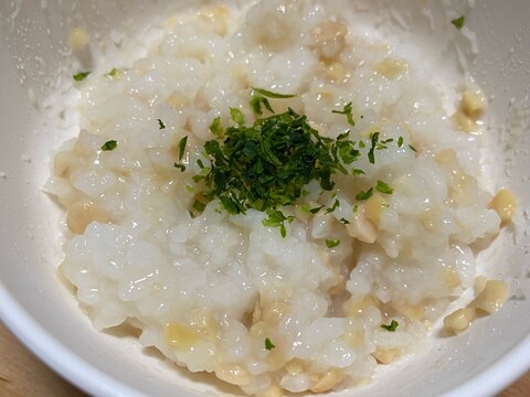 離乳食　青のり納豆粥